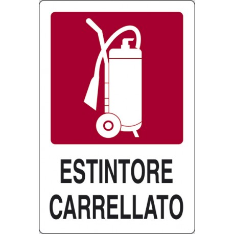 CARTELLO ALLUMINIO ESTINTORE CARRELLATO 230 X 290