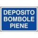 CARTELLO ALLUMINIO DEPOSITO BOMBOLE PIENE MIS. 300X200